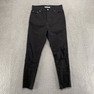 Levi's Jeans Womens 26 Wedgie Skinny High‎ Rise Black Stretch Denim Button Fly